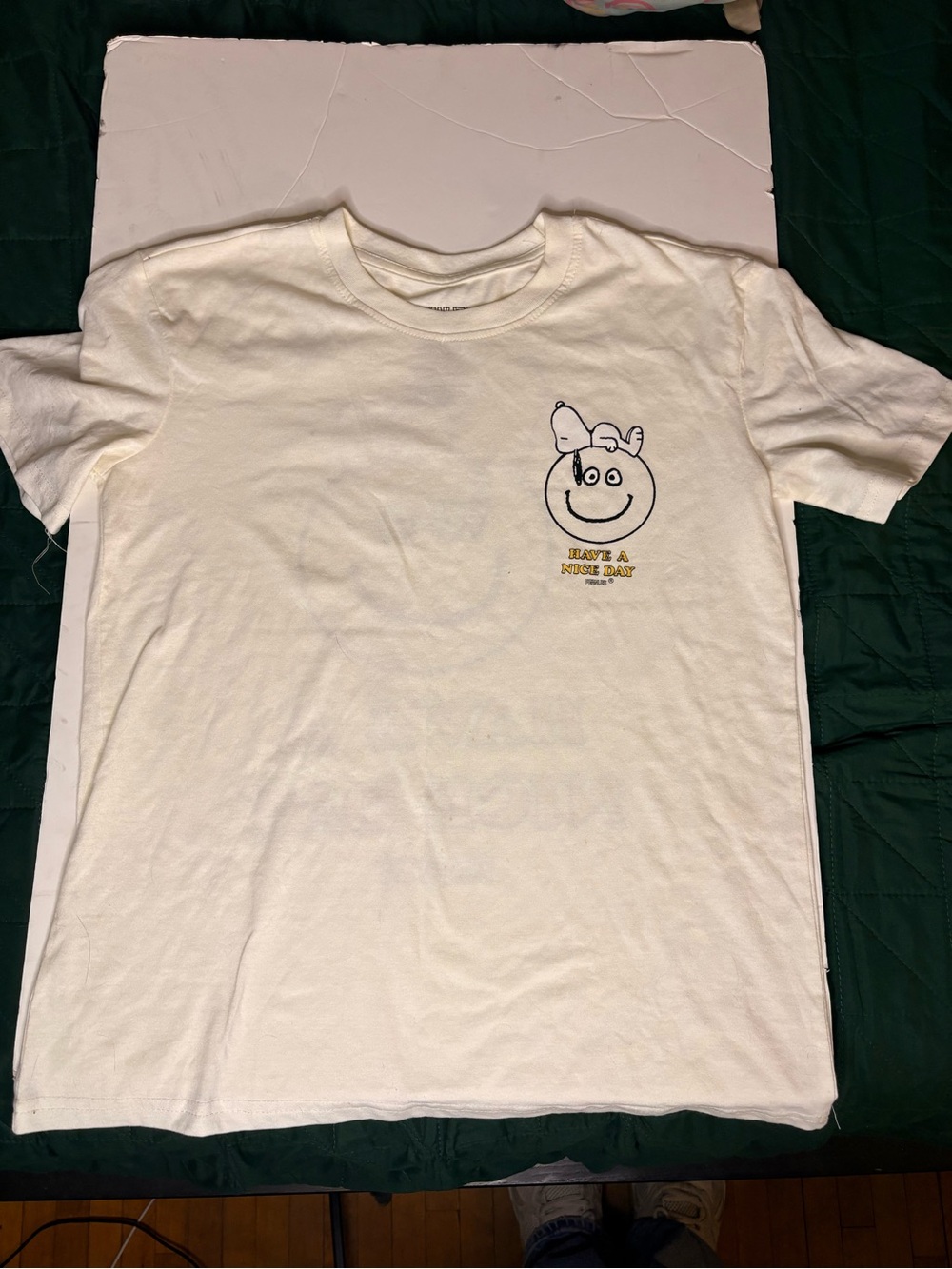 Adult Cream Graphic Tee - Have a Nice Day Smiley